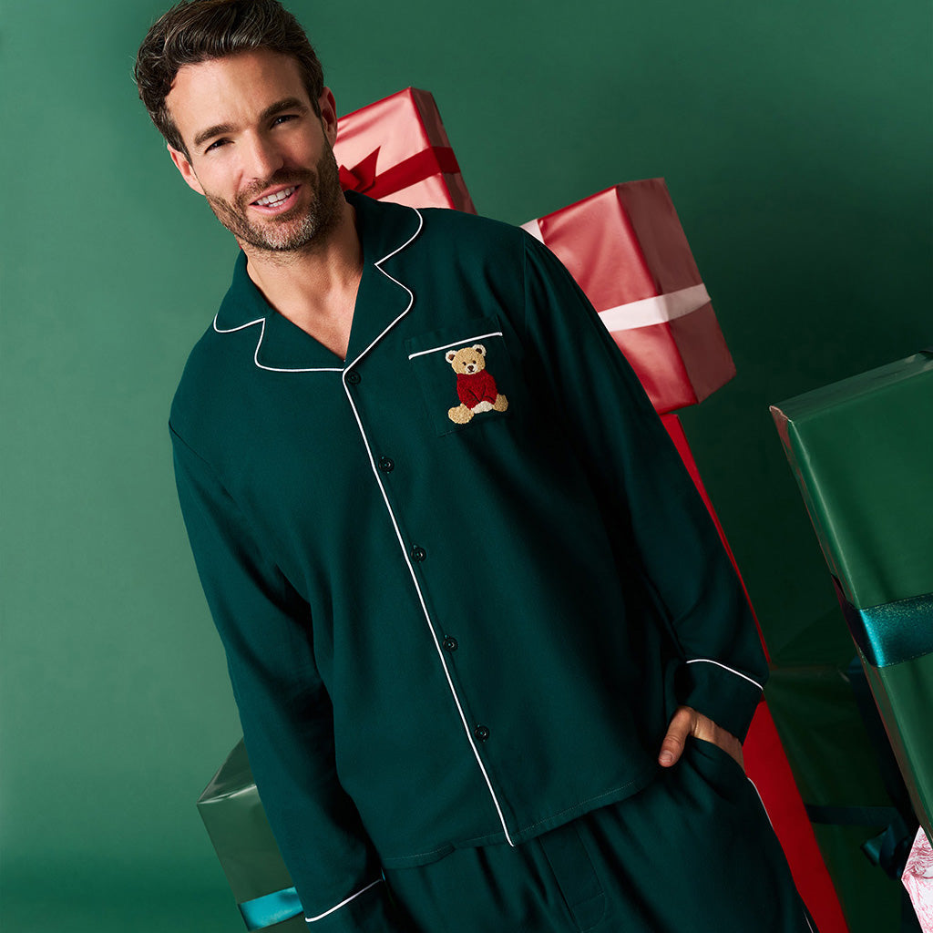 Forrest Green Men's Flannelette Pajama Set