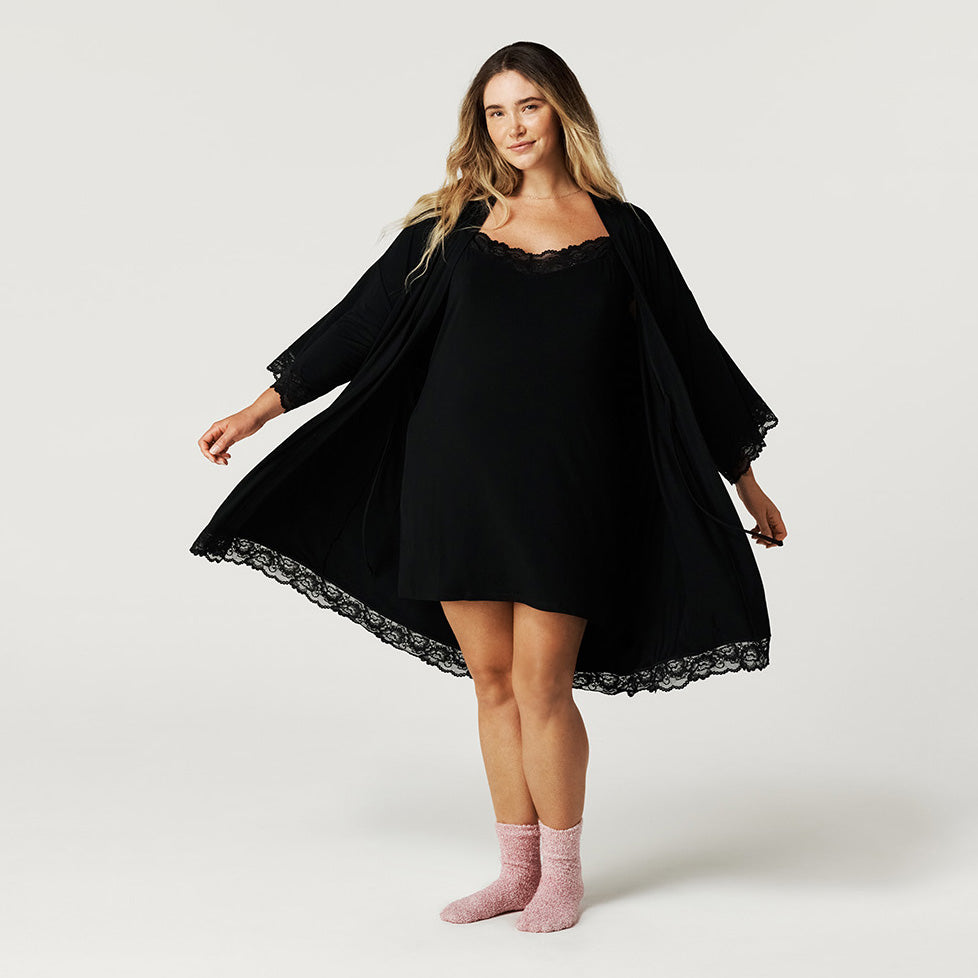 Women's Black Lace Robe