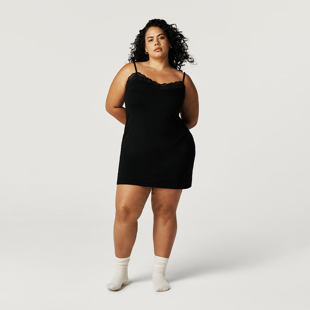 Women's Black Lace Slip