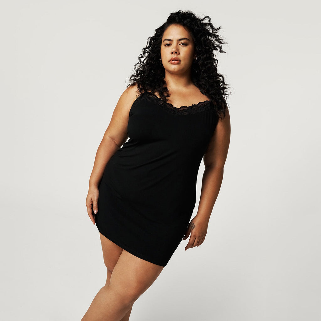 Women's Black Lace Slip