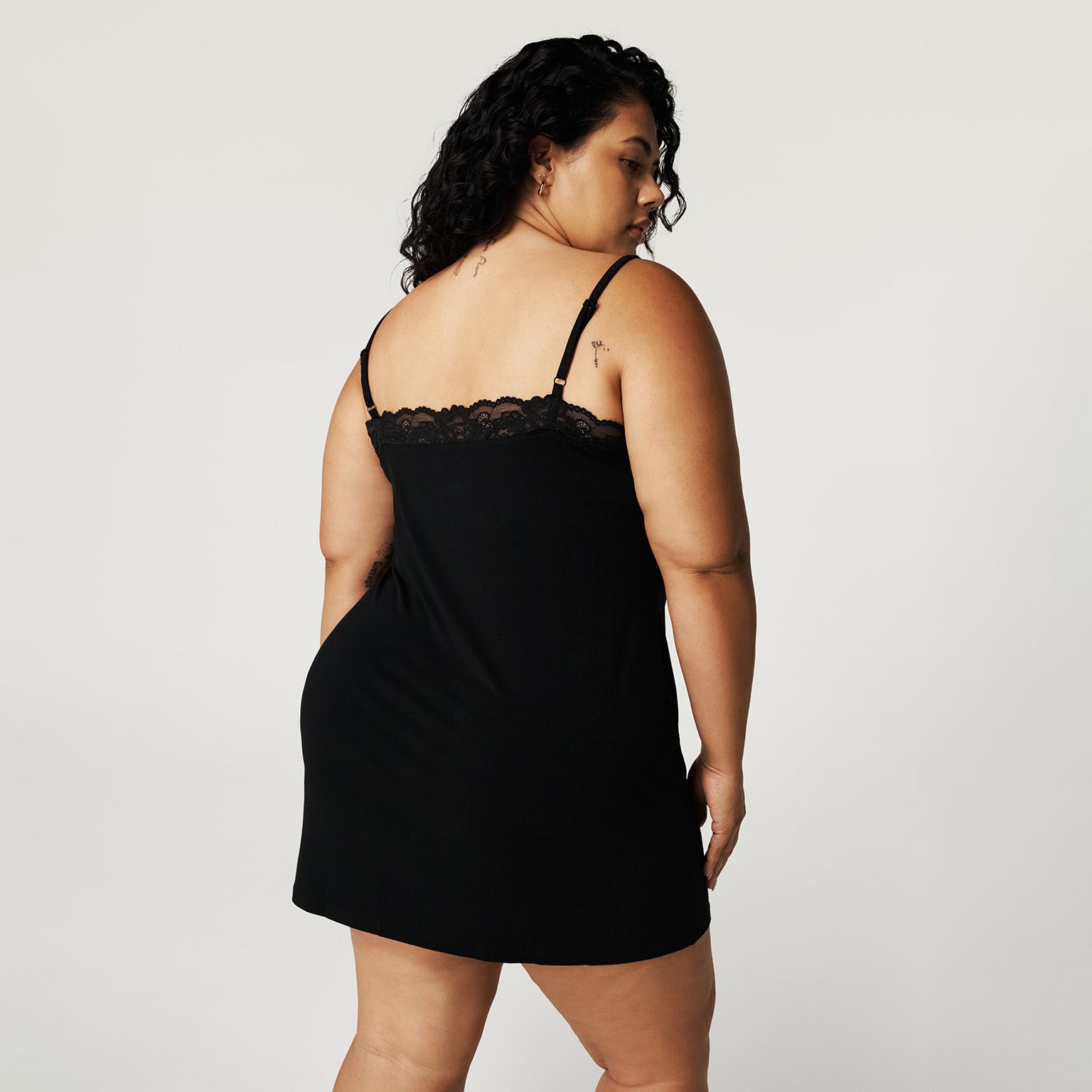 Women's Black Lace Slip