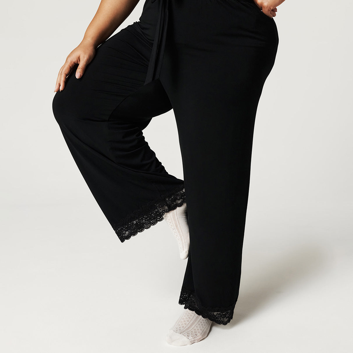 Women's Black Lace Pajama Pants