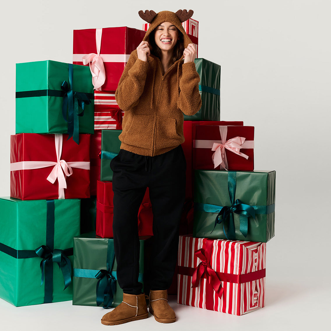 Merry Reindeer Women's Cuddle Zip Jacket