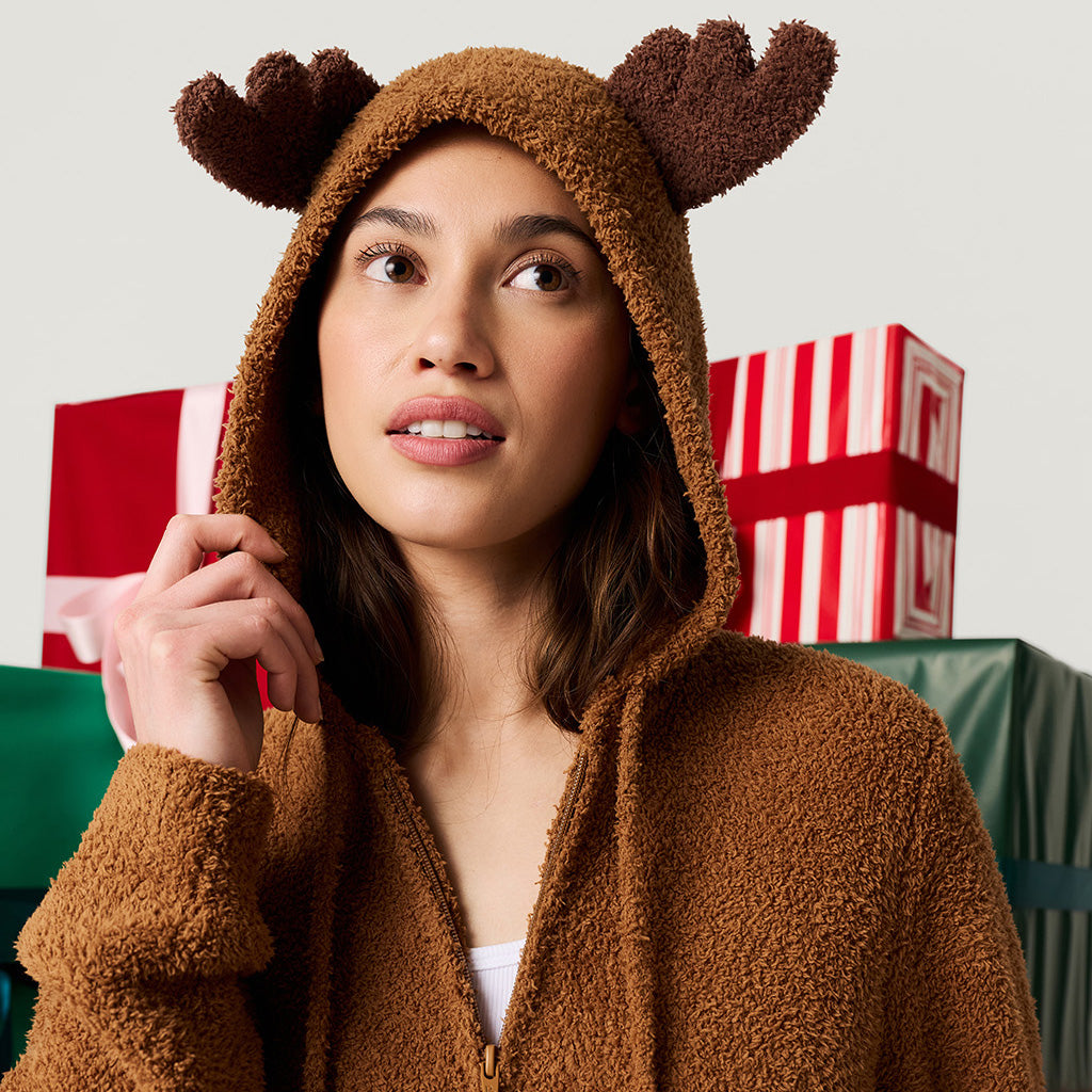 Merry Reindeer Women's Cuddle Zip Jacket