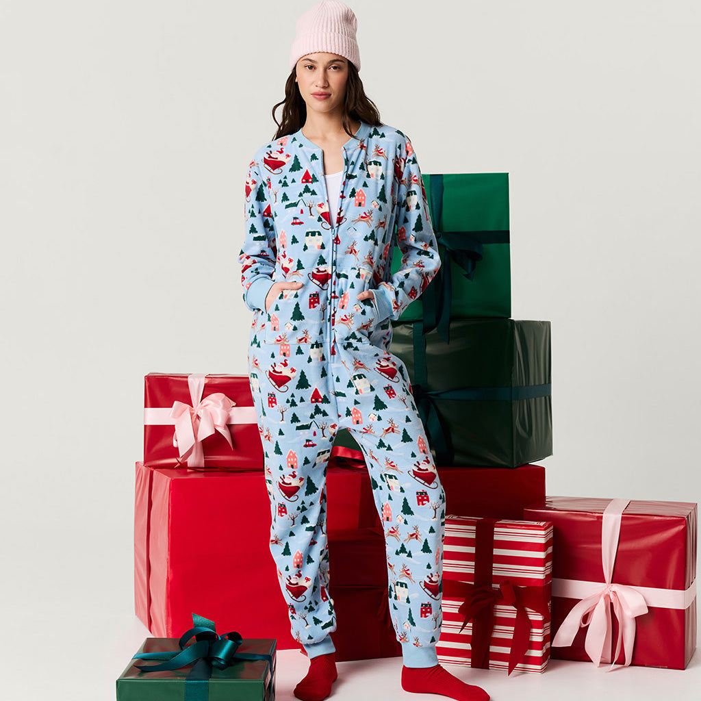 Christmasville Women's Microfleece Jumpsuit