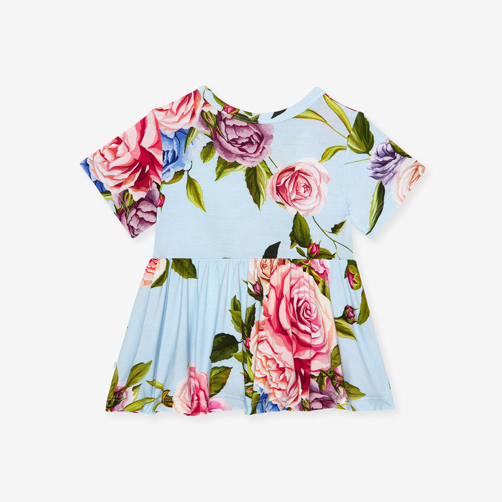 Country Rose Peplum Ruffled Bummie Set