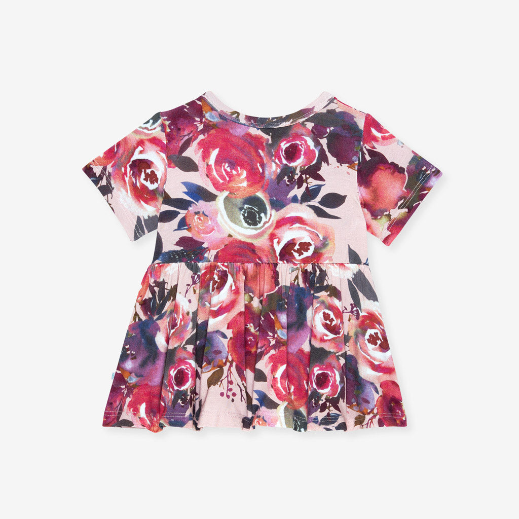 Dusk Rose Peplum Ruffled Bummie Set