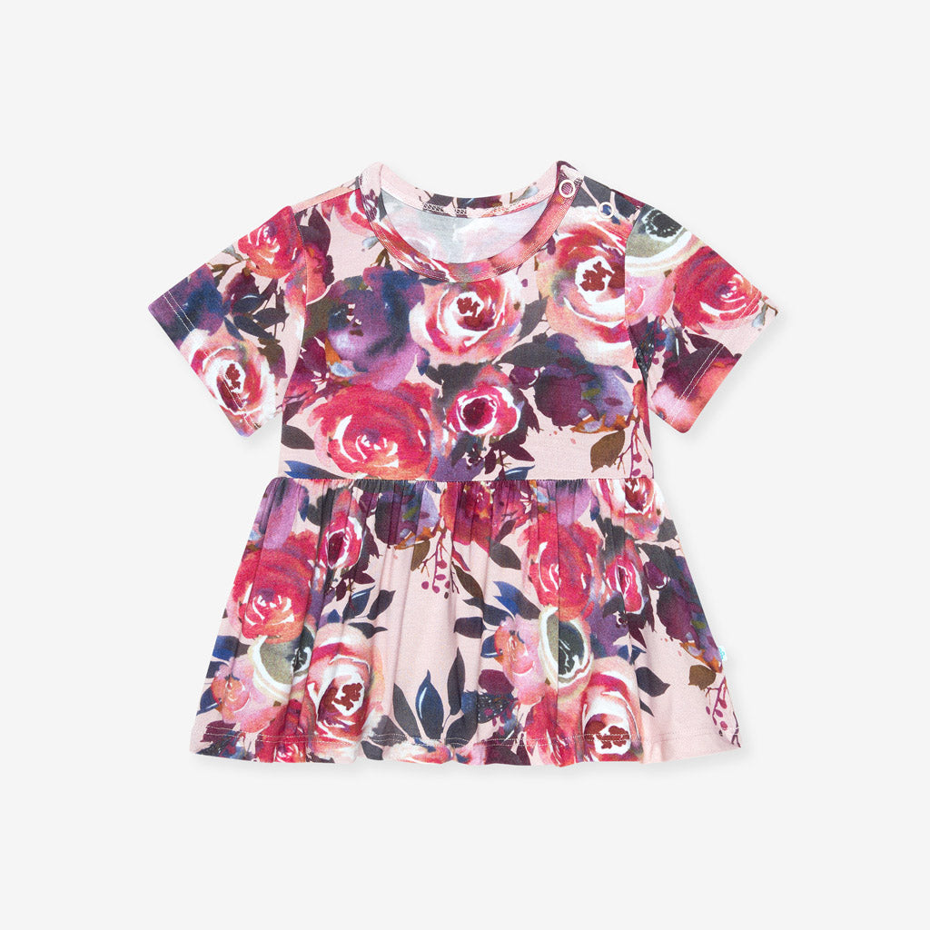 Dusk Rose Peplum Ruffled Bummie Set