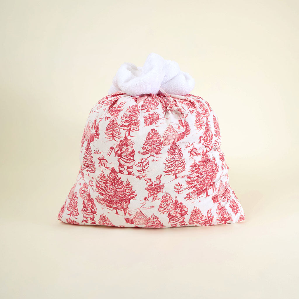 Father Christmas Flannelette Holiday Gift Sack
