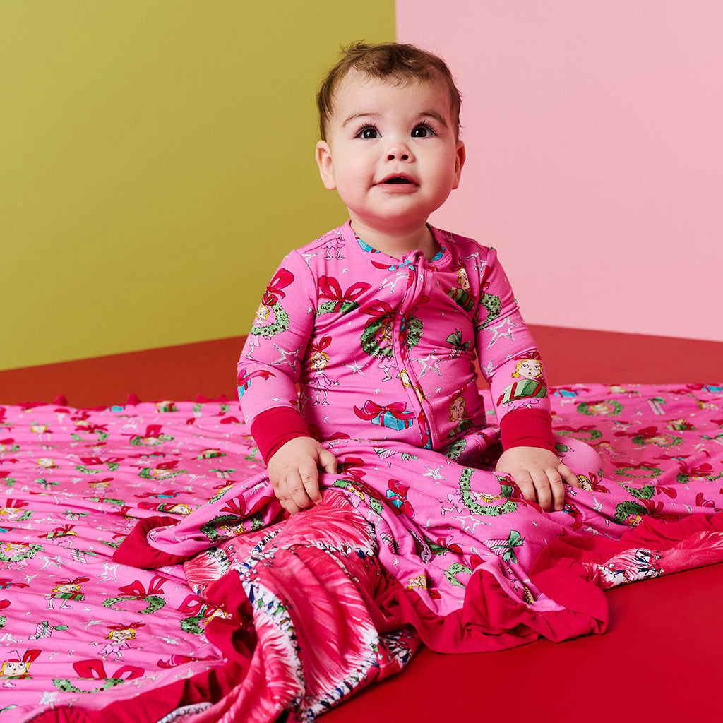 Dr. Seuss Cindy Lou Who & Happy Who-lidays Ruffled Luxe Patoo® Blanket