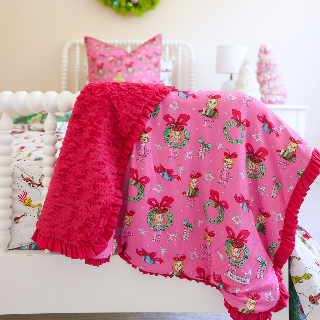 Dr. Seuss Cindy Lou Who Minky Ruffled Luxette Patoo® Blanket