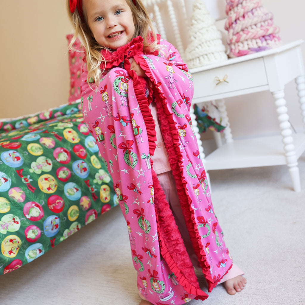 Dr. Seuss Cindy Lou Who Minky Ruffled Luxette Patoo® Blanket