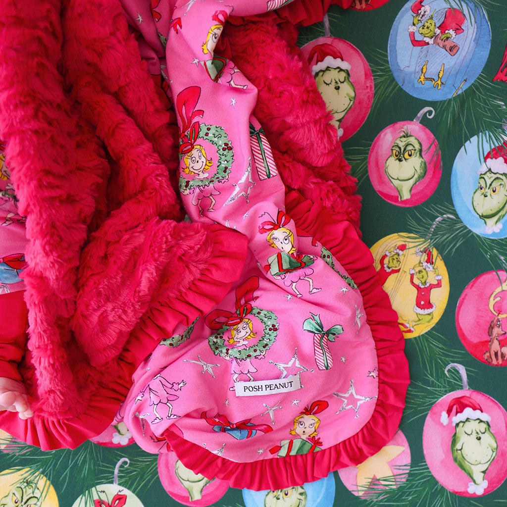 Dr. Seuss Cindy Lou Who Minky Ruffled Luxette Patoo® Blanket