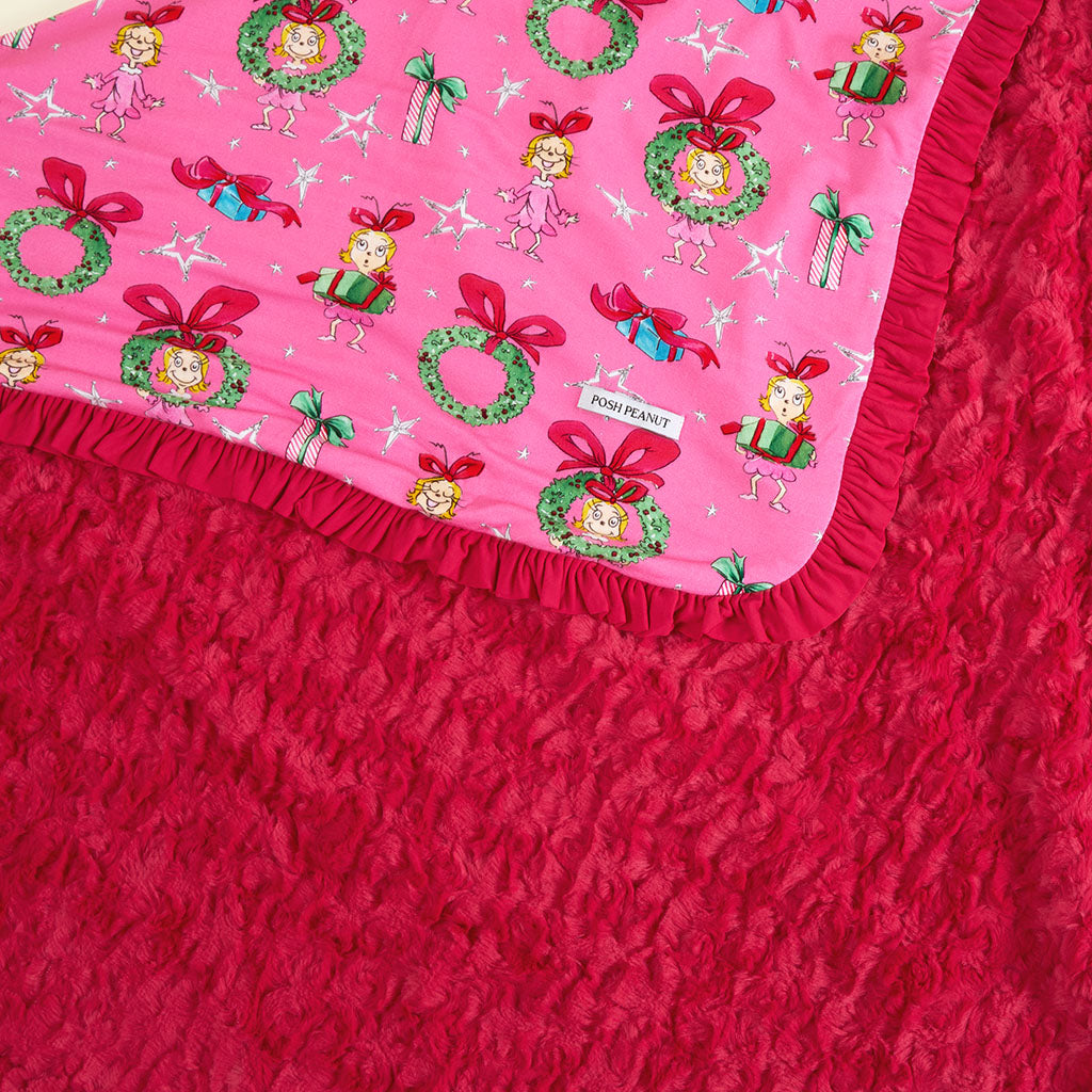Dr. Seuss Cindy Lou Who Minky Ruffled Luxette Patoo® Blanket