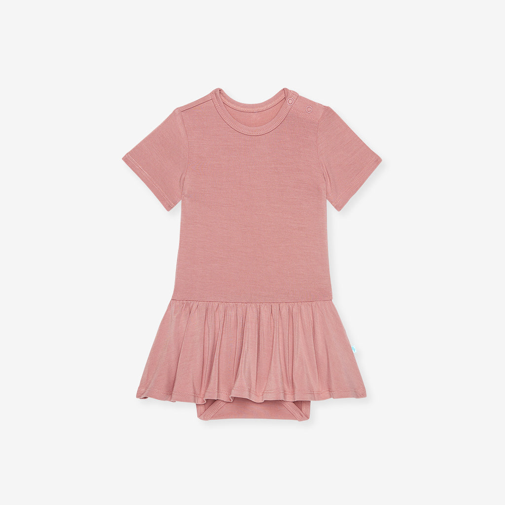 Dusty Rose Twirl Skirt Bodysuit Dress