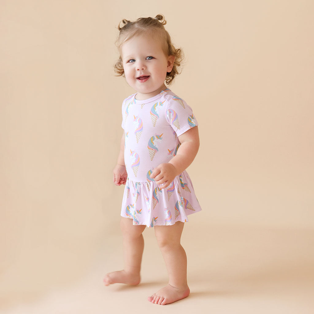 Unicorn Ice Cream Twirl Skirt Bodysuit Dress