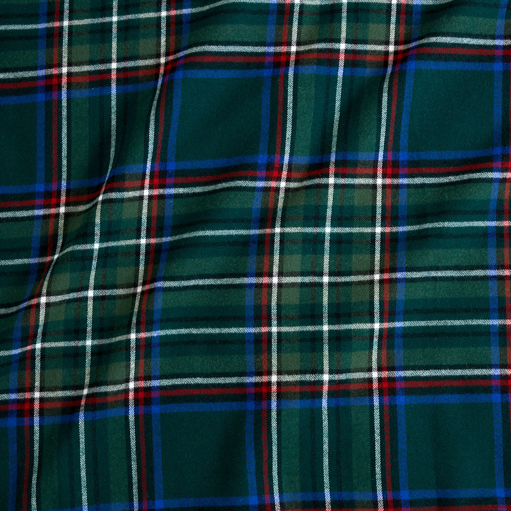 Green Tartan Plaid Flannelette Luxe Pajama Set