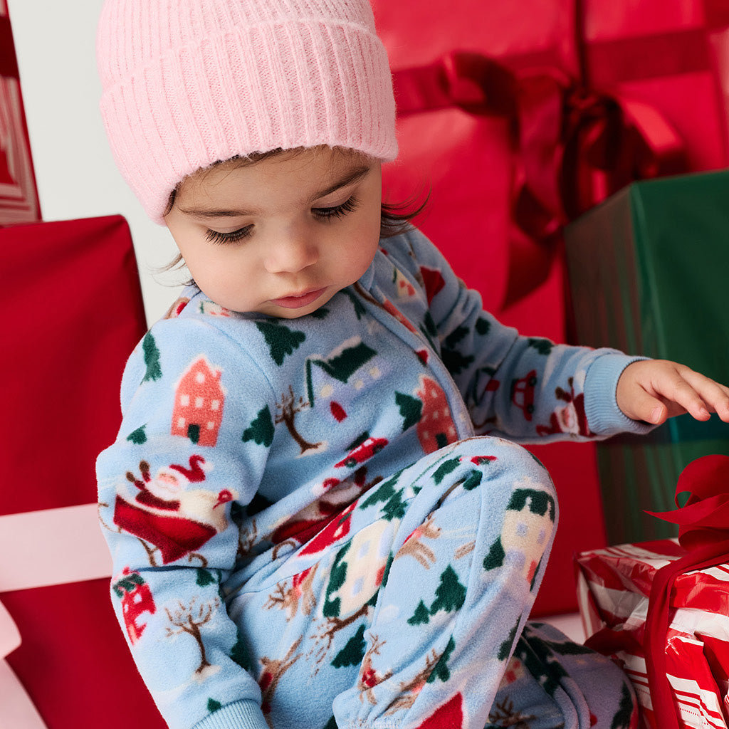 Christmasville Microfleece Zippered One Piece