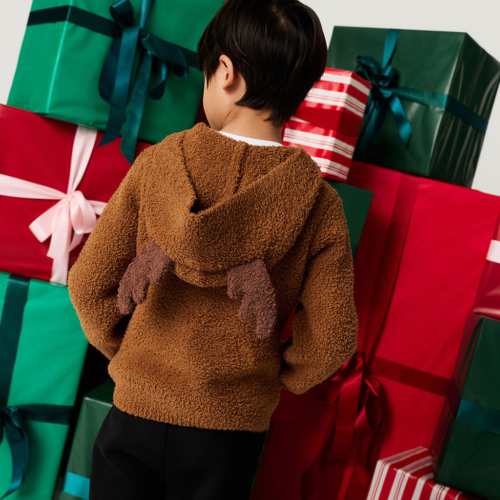 Merry Reindeer Cuddle Zip Hoodie