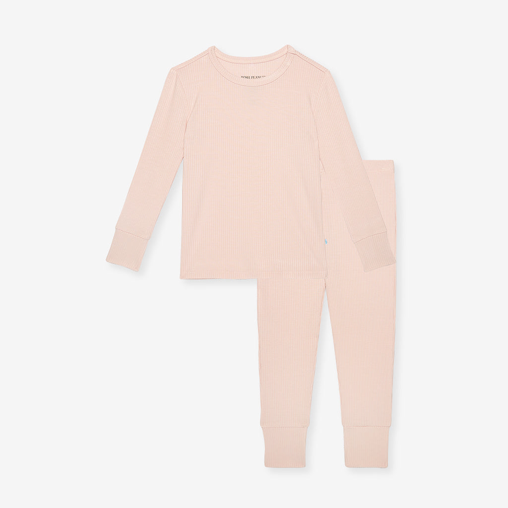 Sandy Blush Ribbed Classic Pajama Set