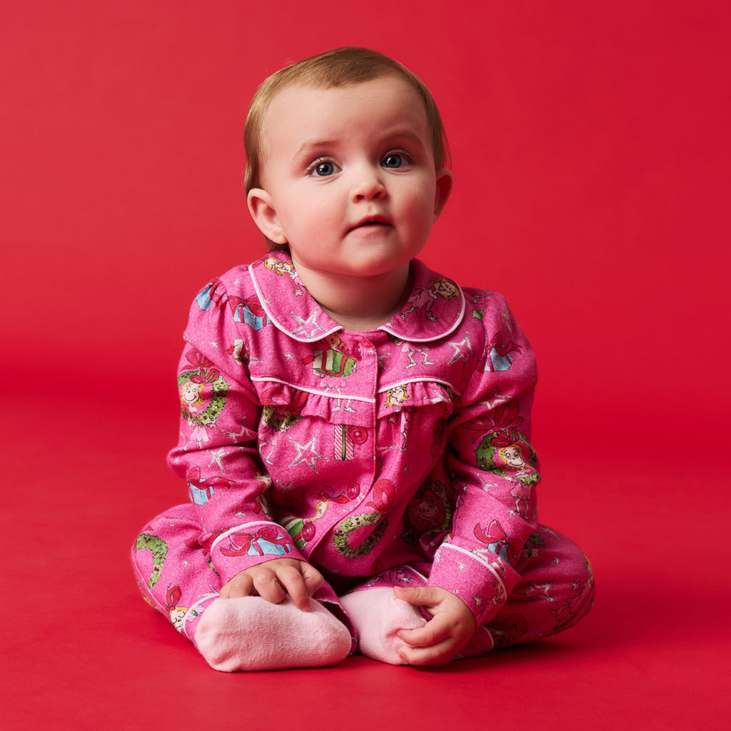 Dr. Seuss Cindy Lou Who Flannelette Ruffled Pajama Set