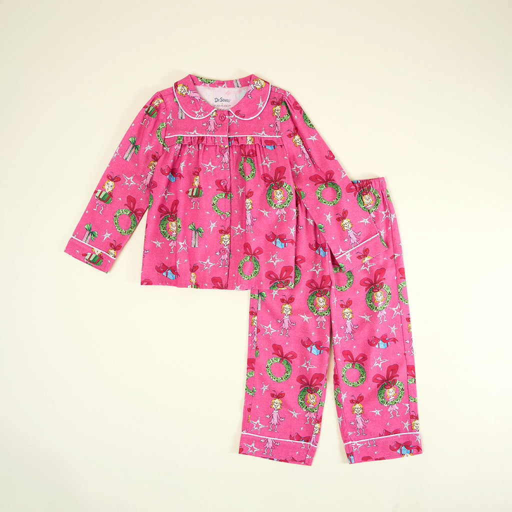 Dr. Seuss Cindy Lou Who Flannelette Ruffled Pajama Set