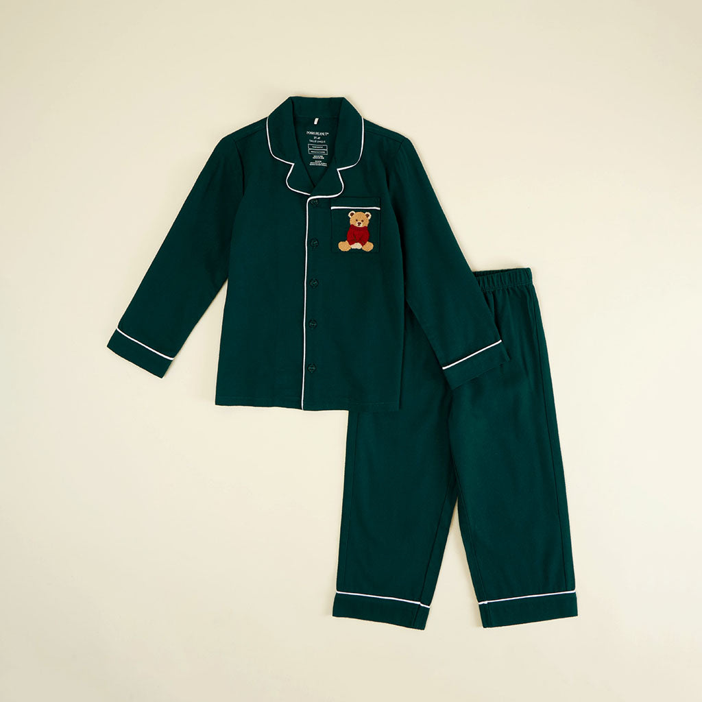 Forrest Green Flannelette Luxe Pajama Set