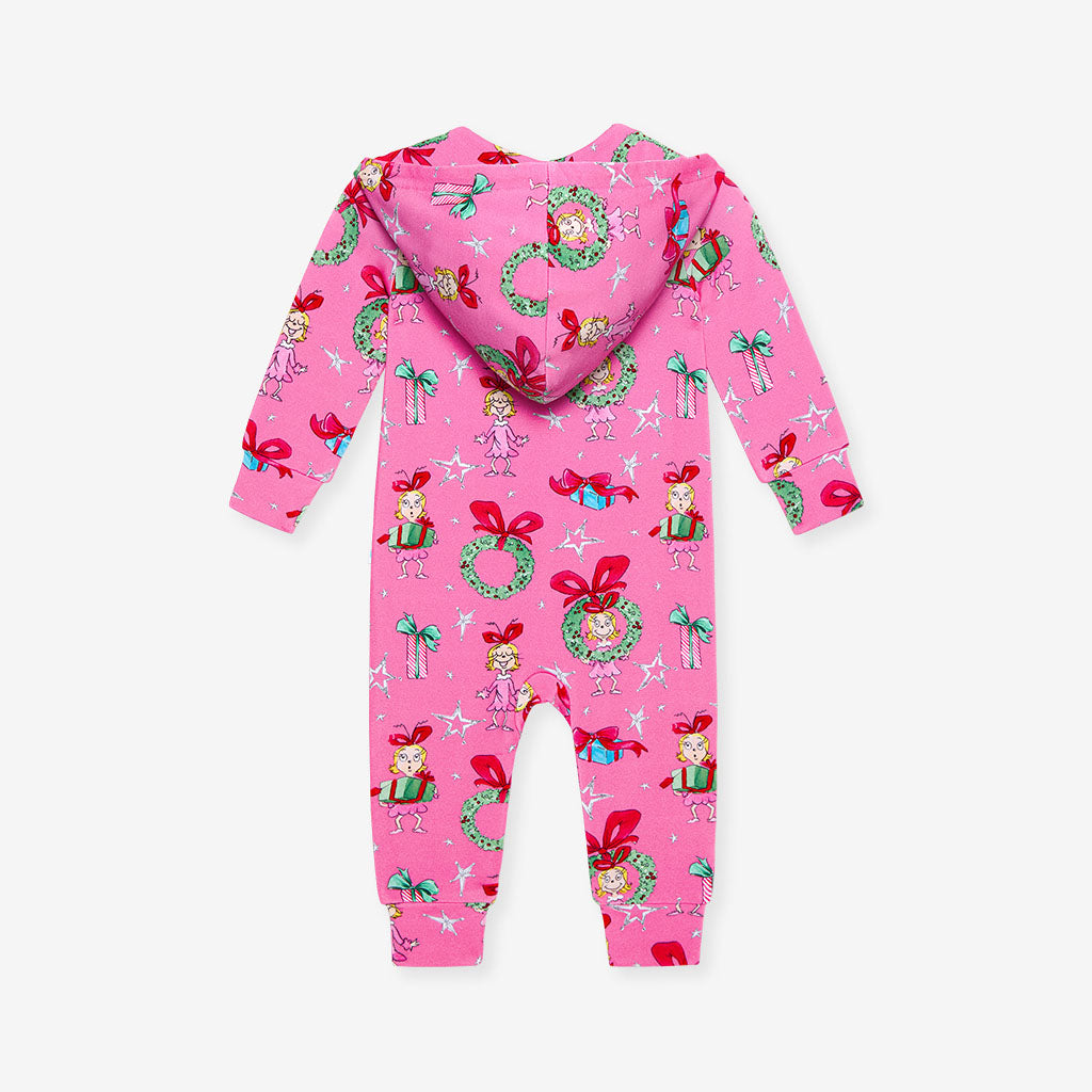 Dr. Seuss Cindy Lou Who French Terry Hooded Ruffle Romper