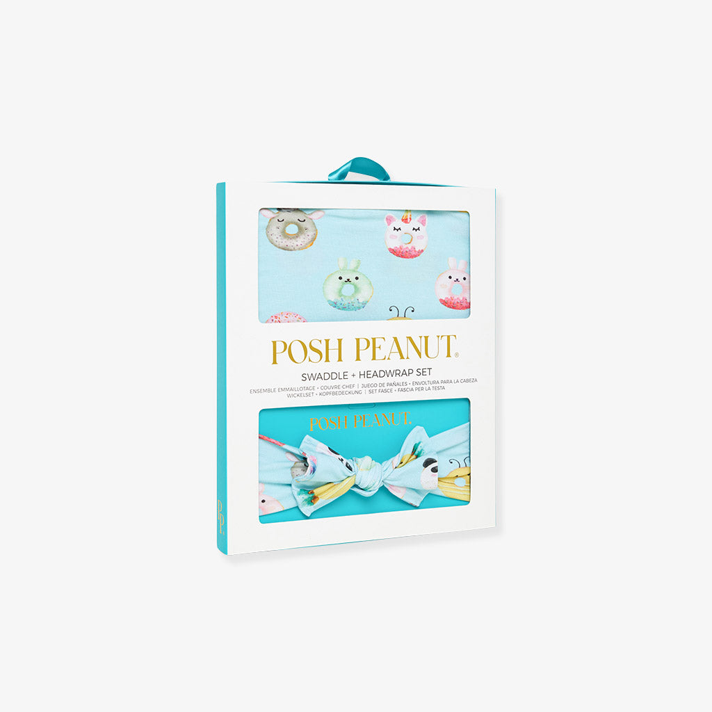 Donuts Swaddle Headband Set