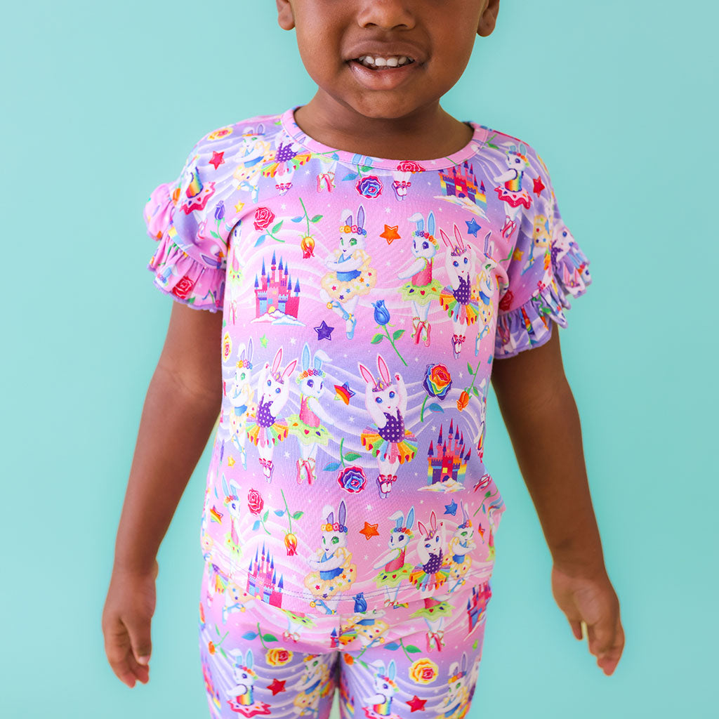Lisa Frank® Ballerina Bunnies Ruffled Boxy Tee