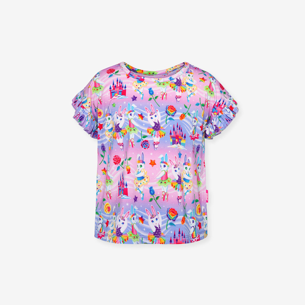Lisa Frank® Ballerina Bunnies Ruffled Boxy Tee
