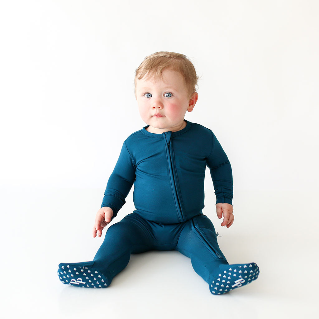 Sailor Blue Footie Zippered One Piece
