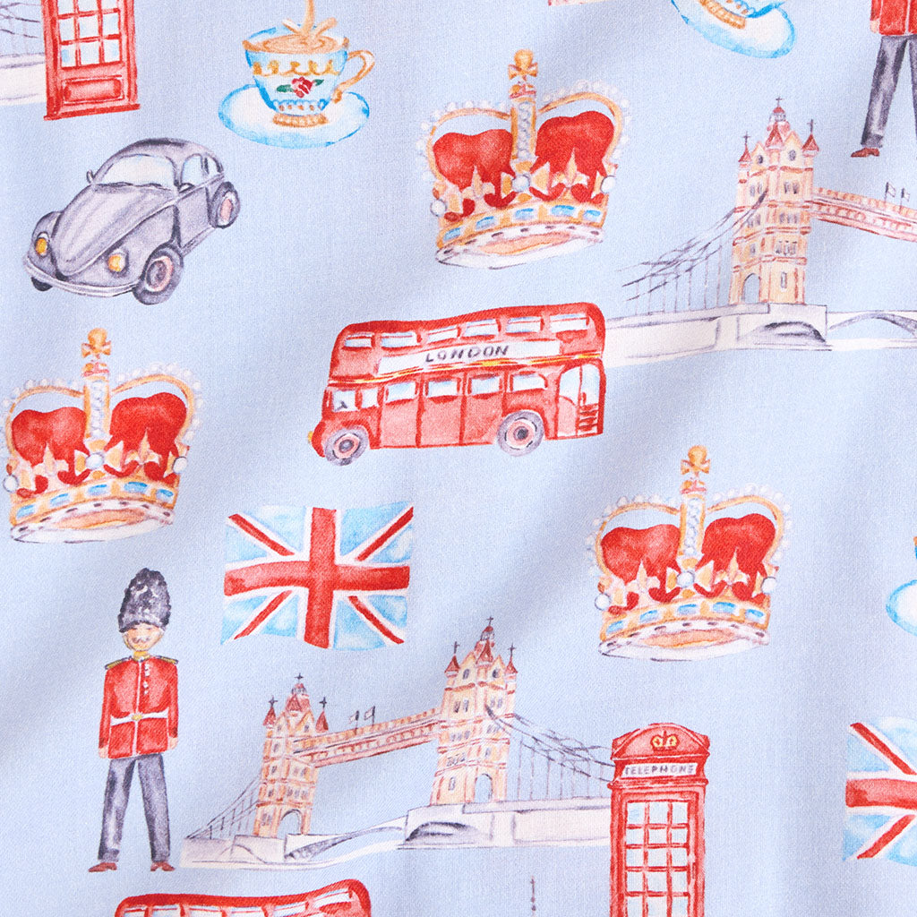 Posh London Women's Twill Pajama Short Set